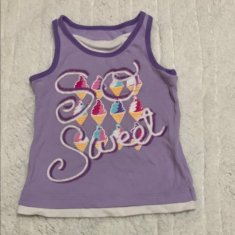 Basic Editions Purple and White Tank Top So Sweet